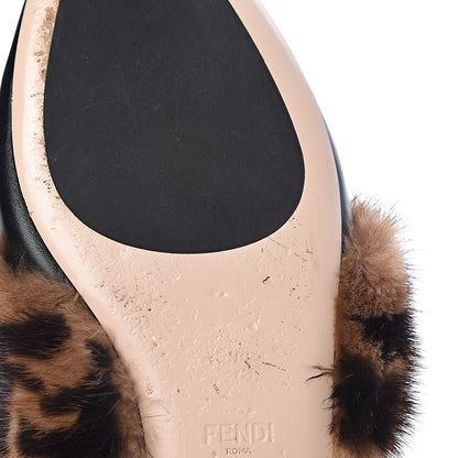 Fendi Calfskin Mink Fur FF Flat Mules 40 Black 8 of 12