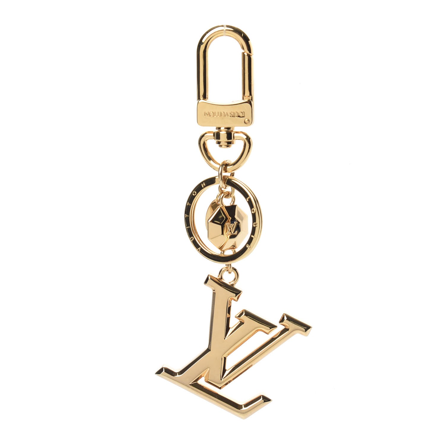 Louis Vuitton LV Facettes Bag Charm Key Holder Gold 1 of 3