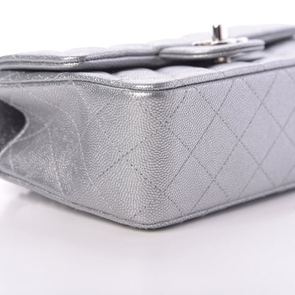 Chanel Metallic Caviar Quilted Mini Top Handle Rectangular Flap Silver 9 of 11