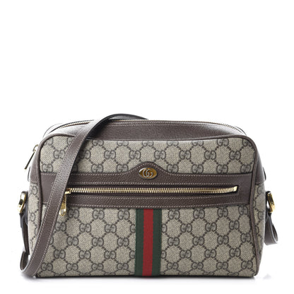 Gucci GG Supreme Monogram Web Small Ophidia Shoulder Bag Brown 1 of 10