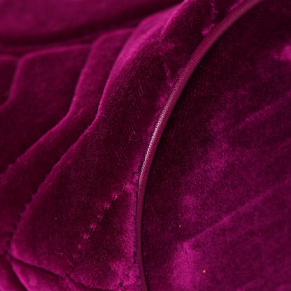 Gucci Velvet Matelasse Mini GG Marmont 2.0 Bucket Bag Fuchsia Violet Cyclamen 9 of 11