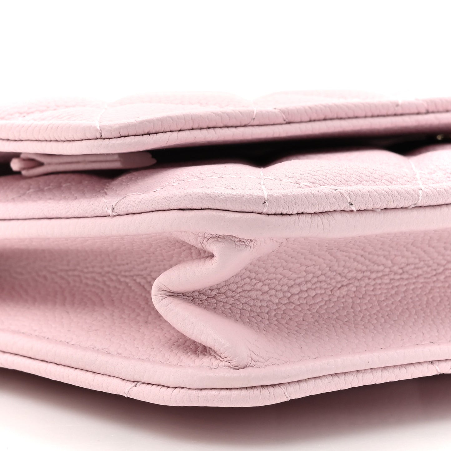 Caviar Quilted Tiny CC Wallet On Chain WOC Light Pink
