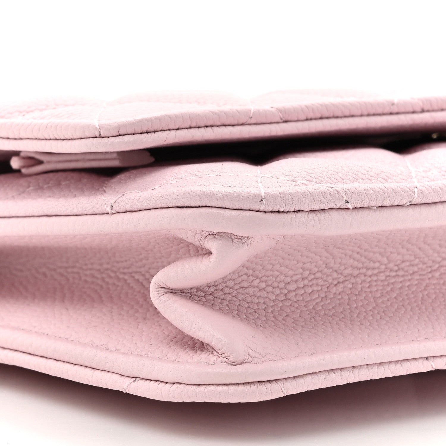 Chanel Caviar Quilted Tiny CC Wallet On Chain WOC Light Pink 10 of 11