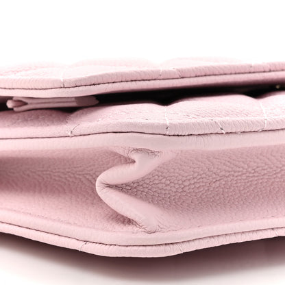 Chanel Caviar Quilted Tiny CC Wallet On Chain WOC Light Pink 10 of 11