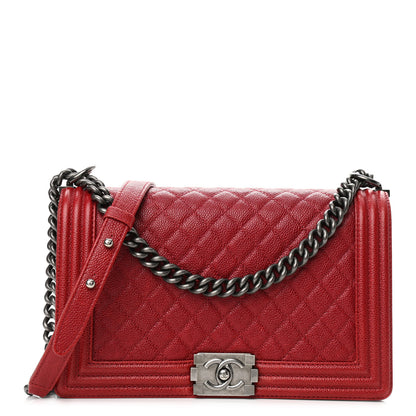 Chanel Caviar Quilted New Medium Boy Flap Dark Red 1 of 11