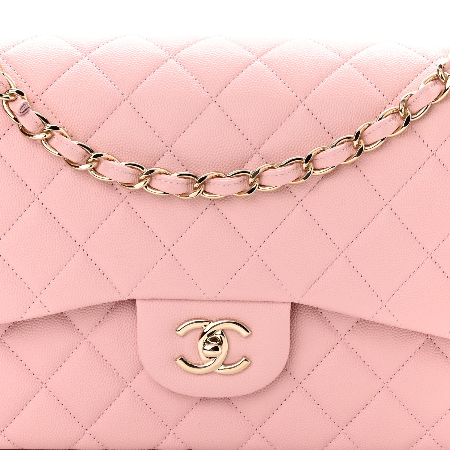 Chanel Caviar Quilted Jumbo Double Flap Light Pink 7 of 10
