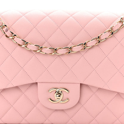 Chanel Caviar Quilted Jumbo Double Flap Light Pink 7 of 10