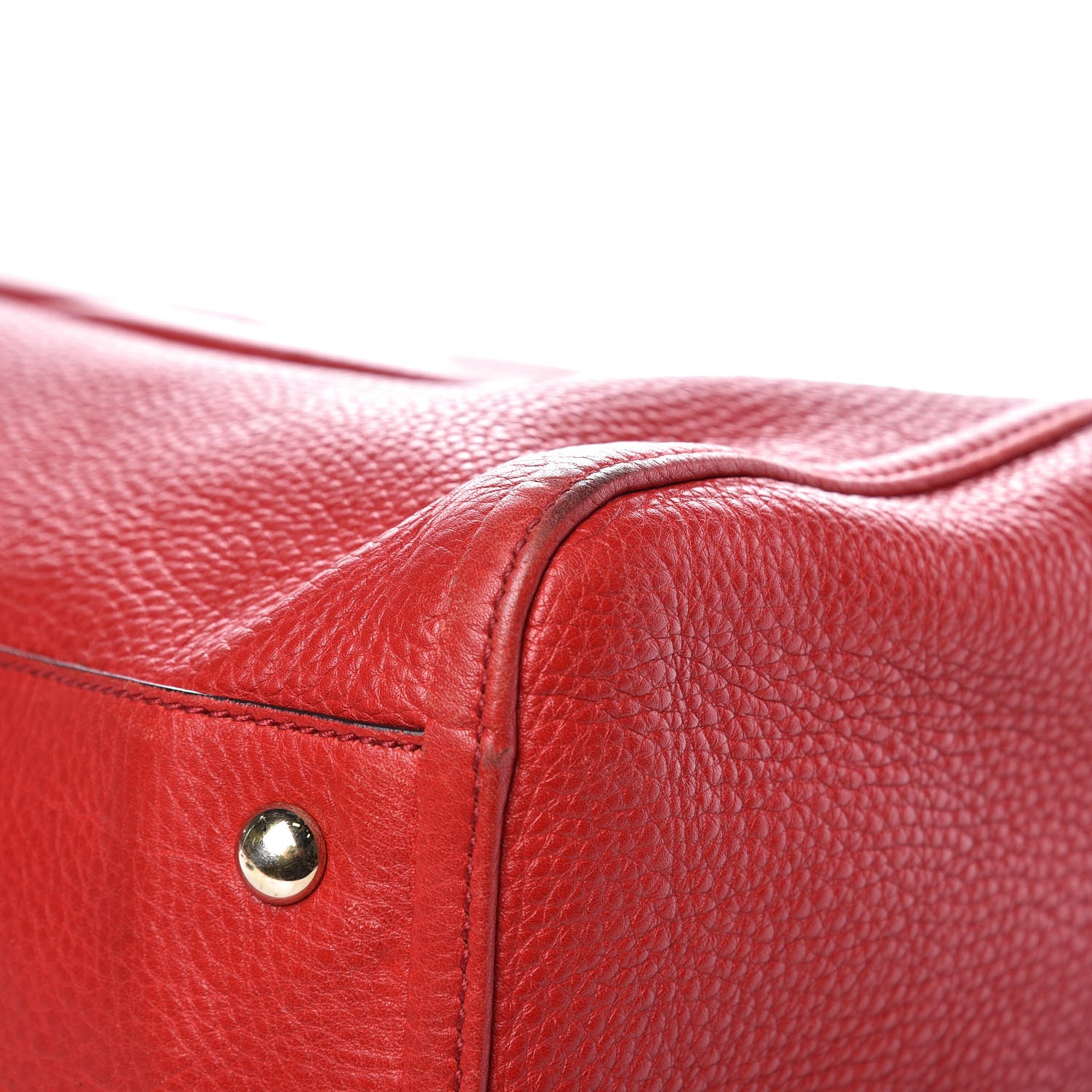 Gucci Pebbled Calfskin Medium Soho Shoulder Bag Red 12 of 19