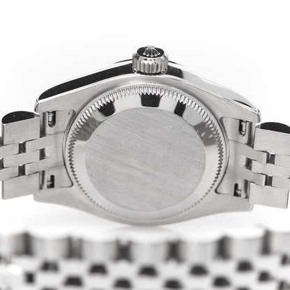 Rolex Stainless Steel 18K White Gold 26mm Oyster Perpetual Datejust Watch Black Roman 179174 5 of 6