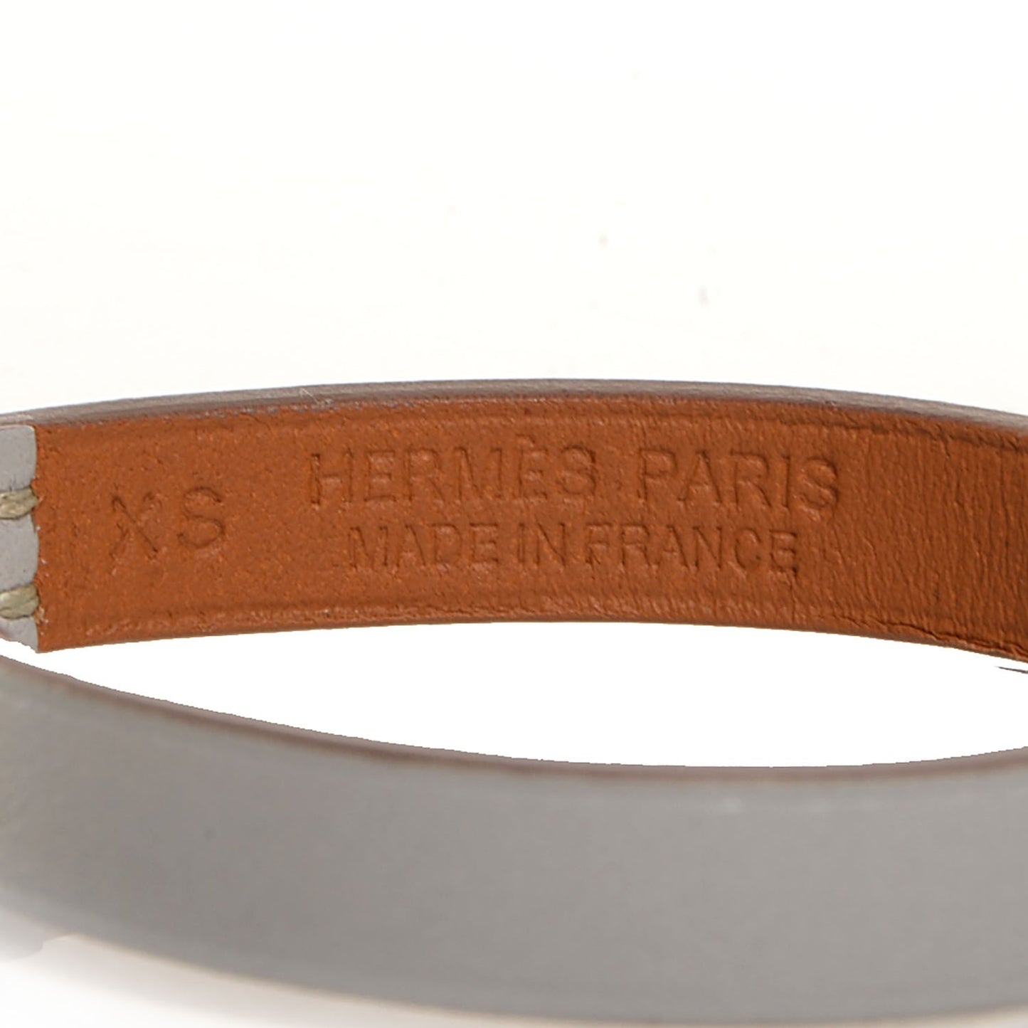 Tadelakt Micro Kelly Bracelet Gris Perle XS