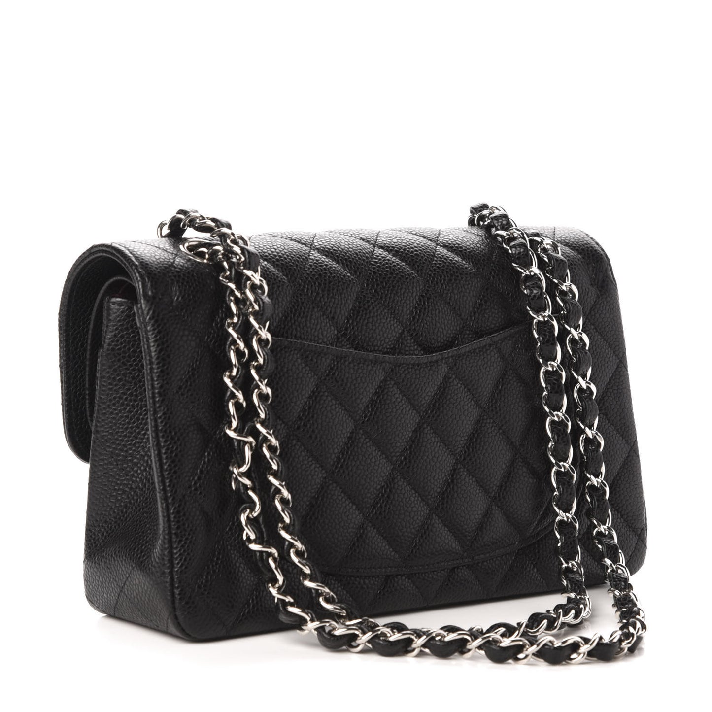 Caviar Quilted Small Double Flap Black