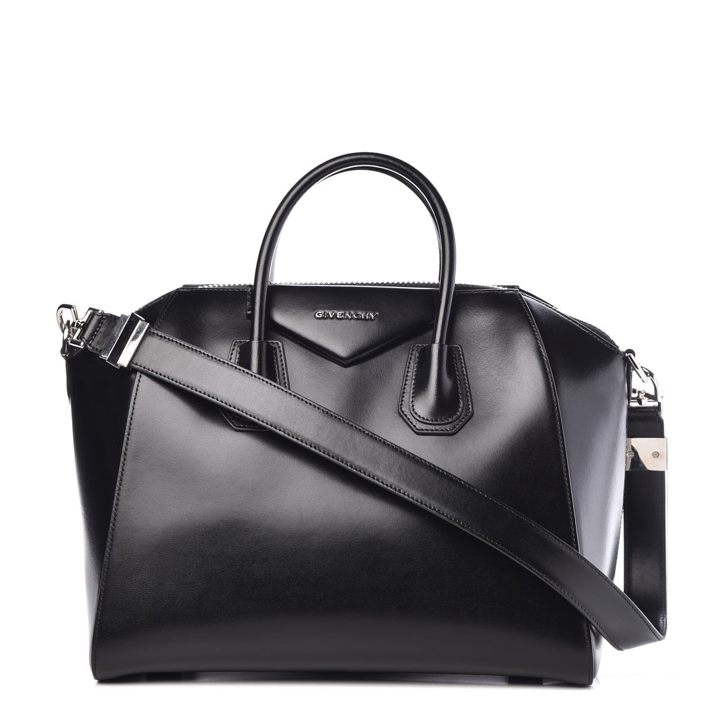 Shiny Lord Calfskin Medium Antigona Black