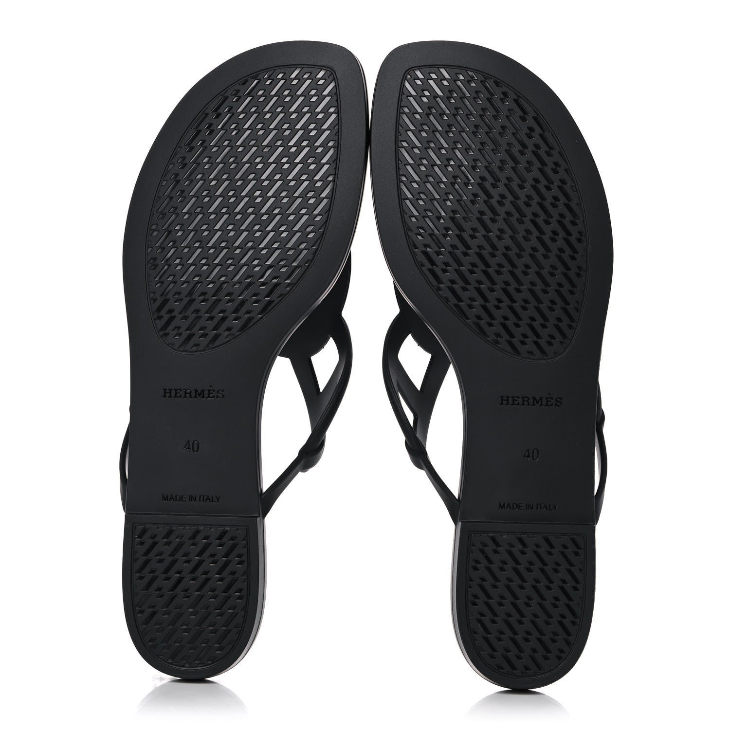 Hermes Rubber Womens Egerie Sandals 40 Black 5 of 9