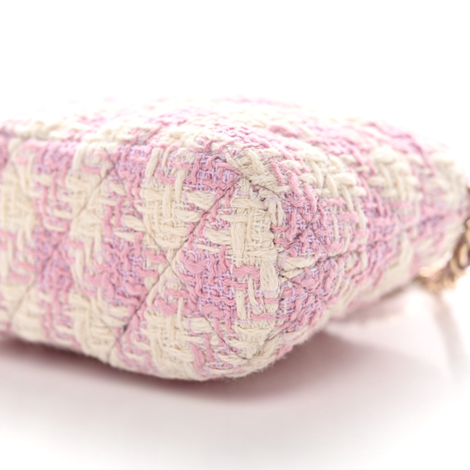Chanel Tweed Quilted Mini Clutch With Chain Pink 1826629