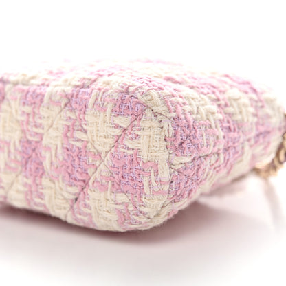 Chanel Tweed Quilted Mini Clutch With Chain Pink 11 of 11