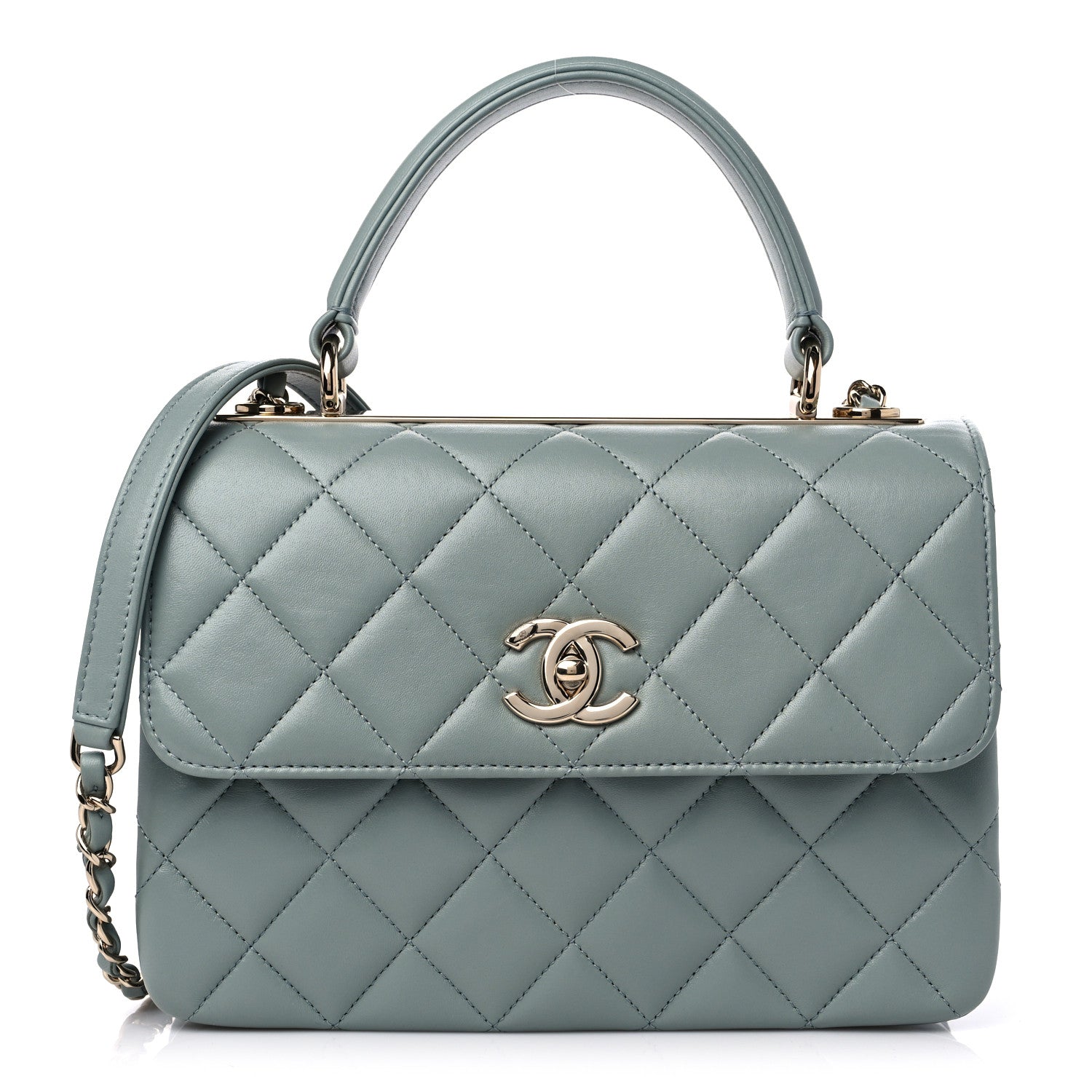 Chanel Lambskin Quilted Small Trendy CC Dual Handle Flap Bag Grey 1 of 11