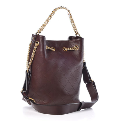 Chanel Calfskin Quilted Small On My Shoulder Drawstring Bag Brown 2 of 14