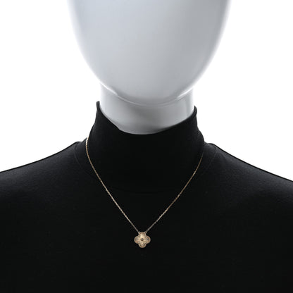 Van Cleef & Arpels 18K Yellow Gold Guilloché Vintage Alhambra Pendant Necklace 2 of 5