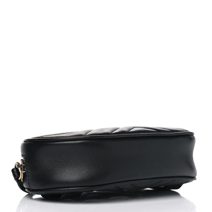 Gucci Calfskin Matelasse GG Marmont Belt Bag 75 30 Black 3 of 11