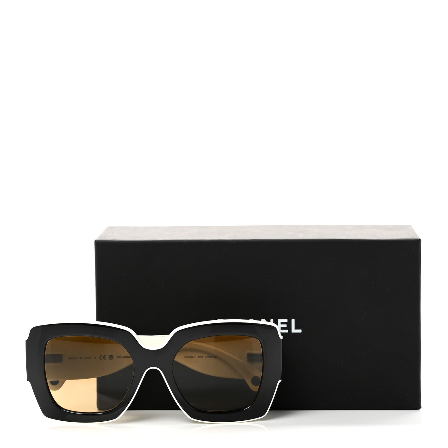 Acetate Square Sunglasses 6059 Black White