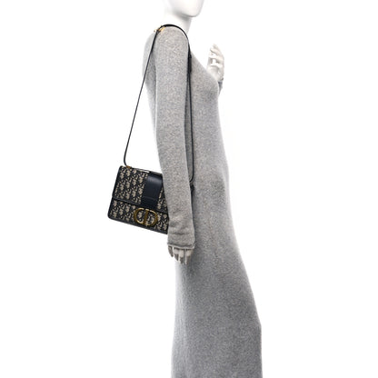 Christian Dior Oblique 30 Montaigne Flap Bag Blue 2 of 11