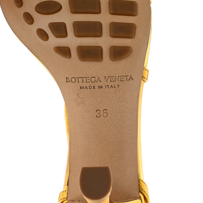 Bottega Veneta Laminated Calfskin The Line 90mm Sandals 36 Gold 6 of 9