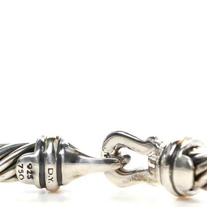 David Yurman Sterling Silver 18K Yellow Gold 5mm Cable Classic Buckle Bracelet 4 of 4