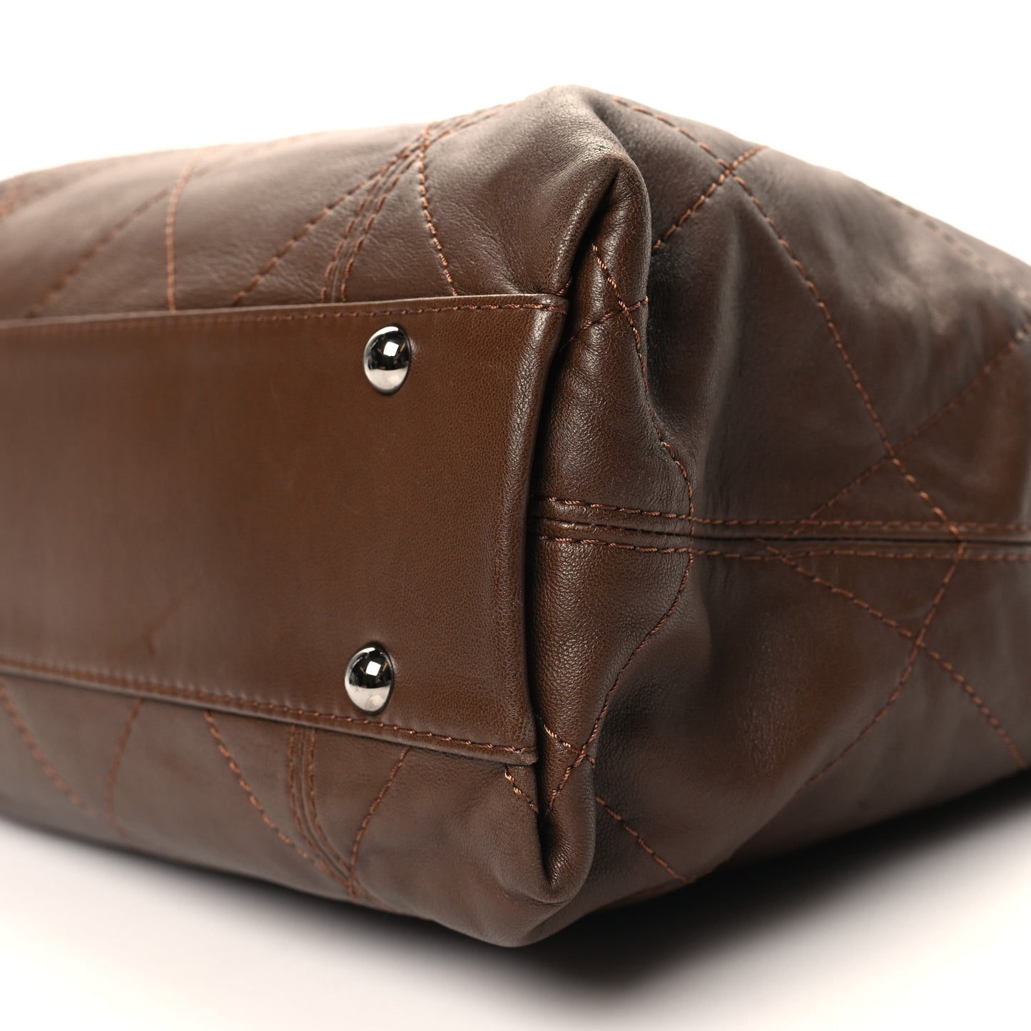 Lambskin Soft Touch Shoulder Bag Dark Brown