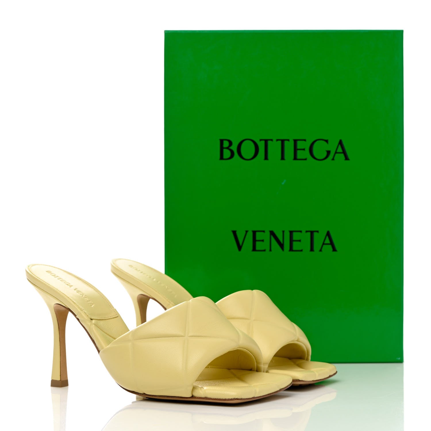 Bottega Veneta Nappa Quilted Rubber Lido Mule Sandals 38.5 Moon Beam 10 of 10