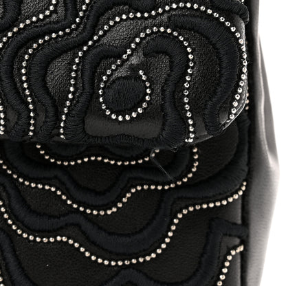 Chanel Lambskin Embroidered Camellia Follies Flap Black 11 of 12