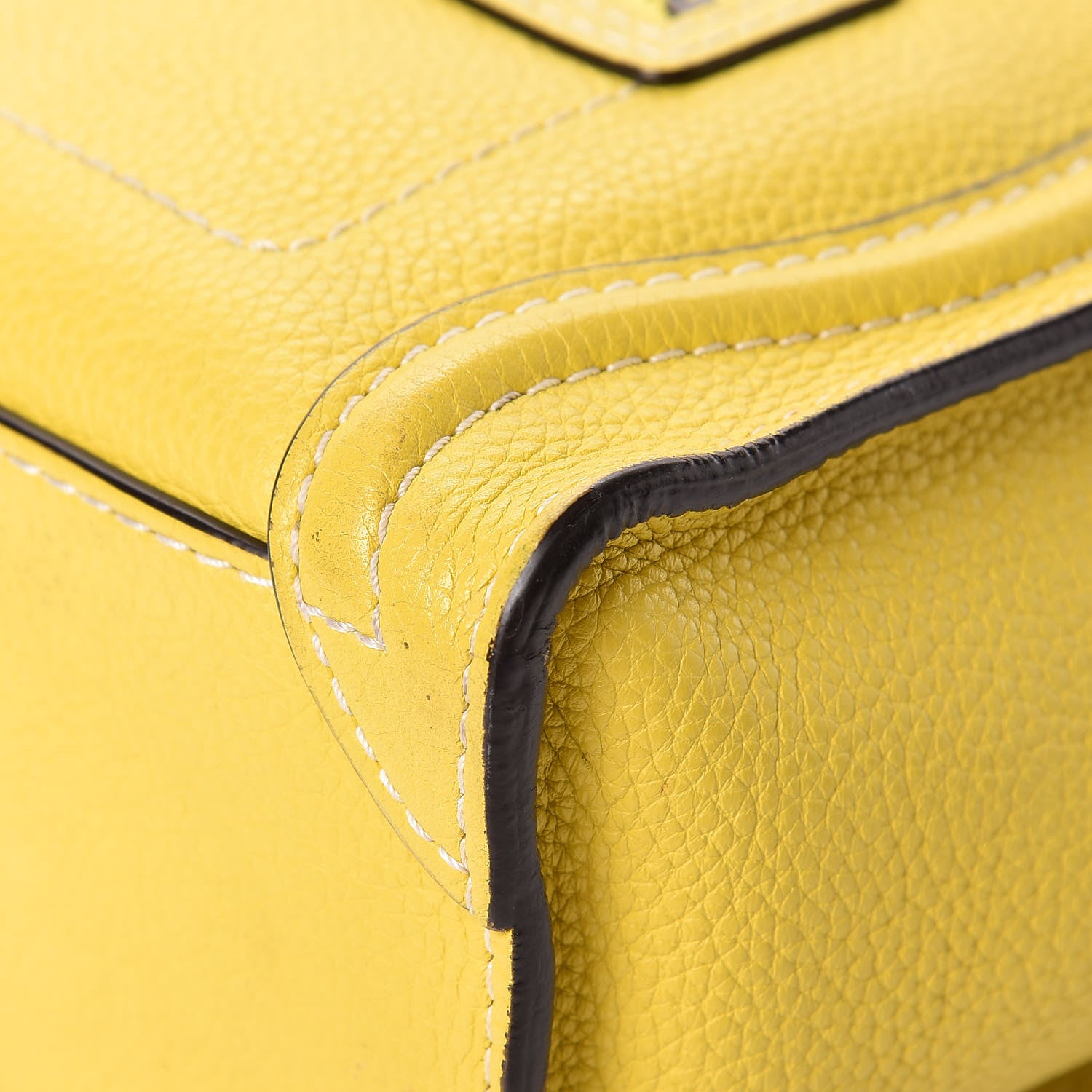 Celine Drummed Calfskin Nano Luggage Citron 10 of 16