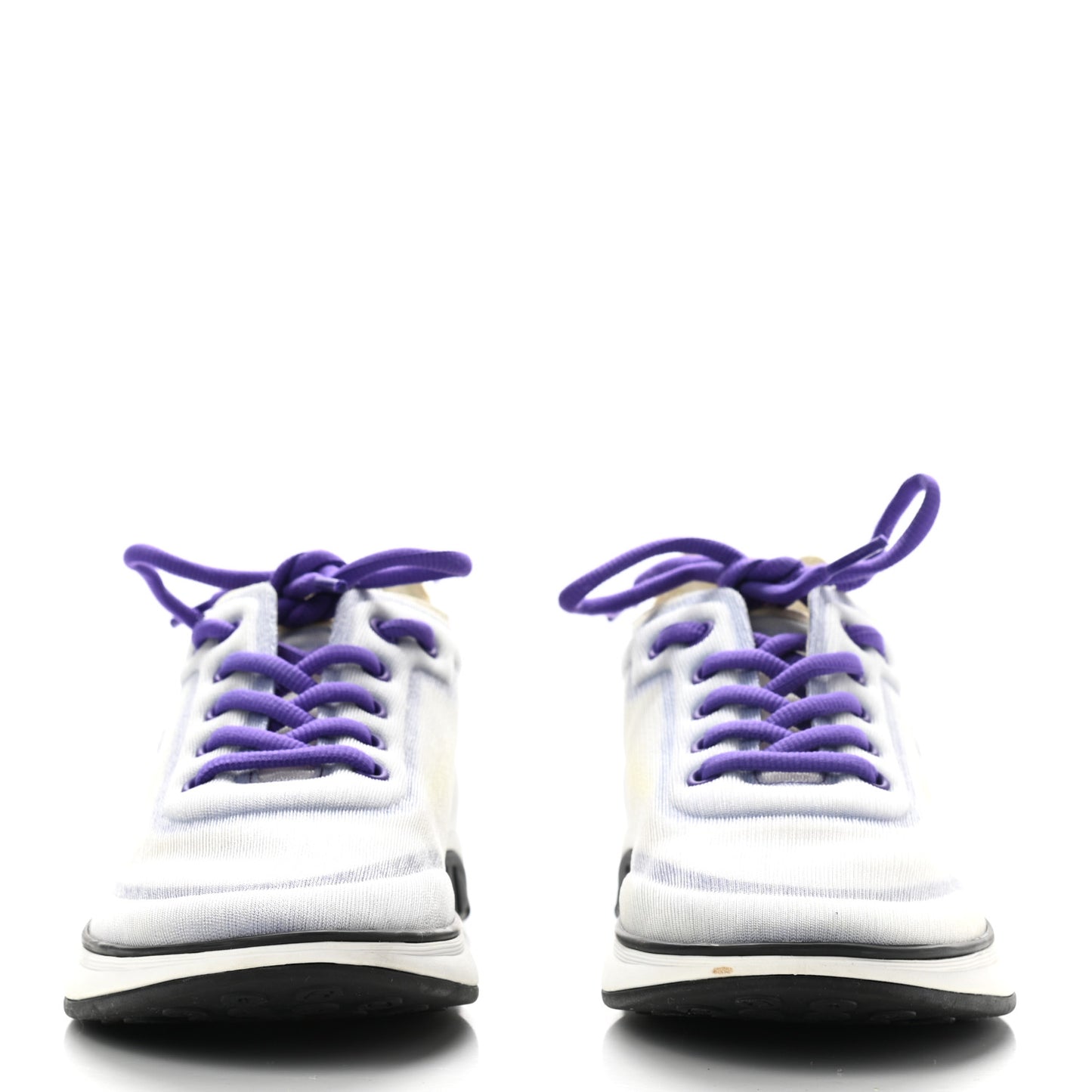 Calfskin Mesh Lyrca Womens Logo Sneakers 40 White Blue