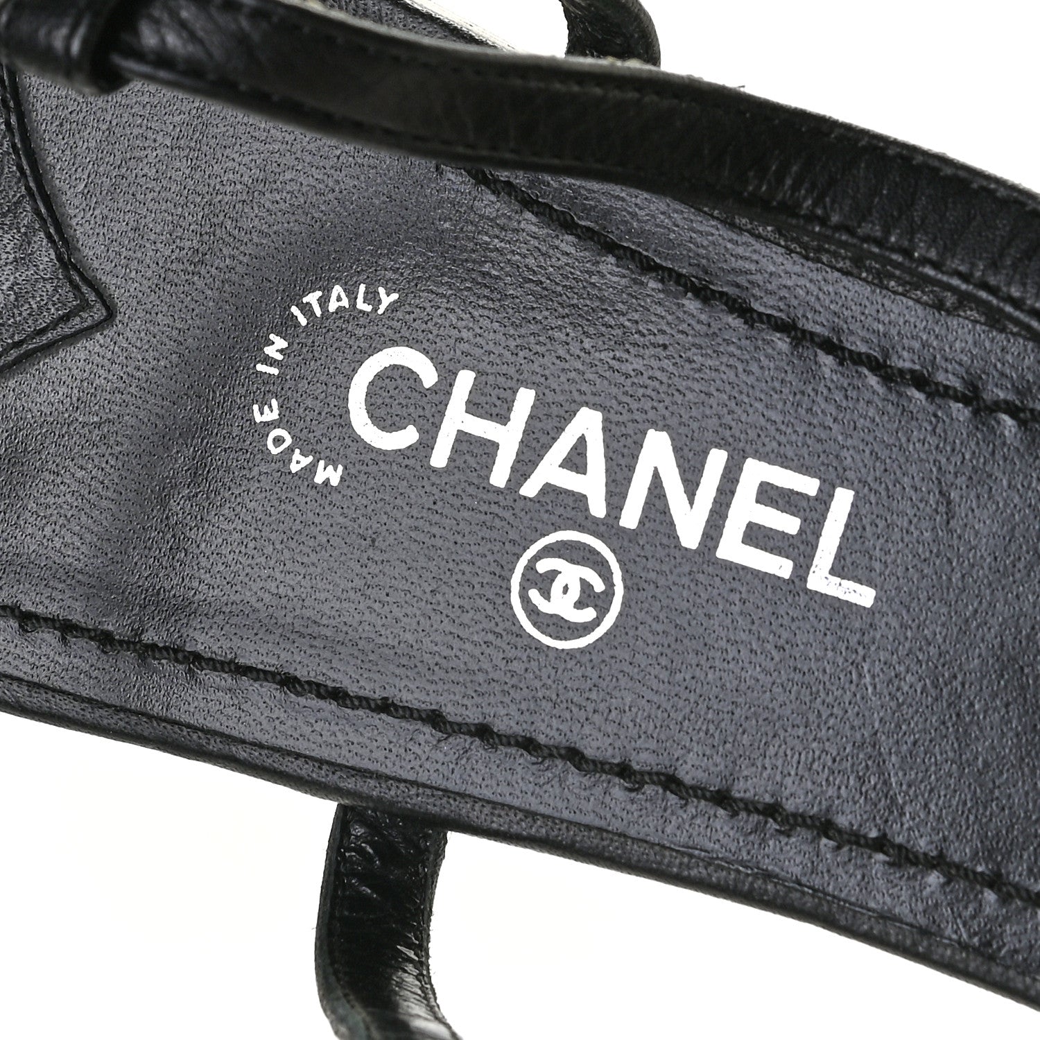 Chanel Lambskin CC Thong Sandals 41 Black 8 of 14