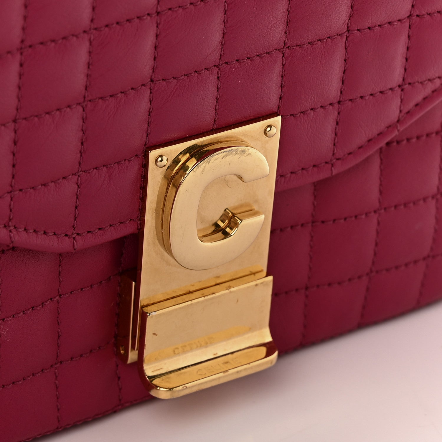 Celine Calfskin Quilted Small C Bag Pink 14 of 15