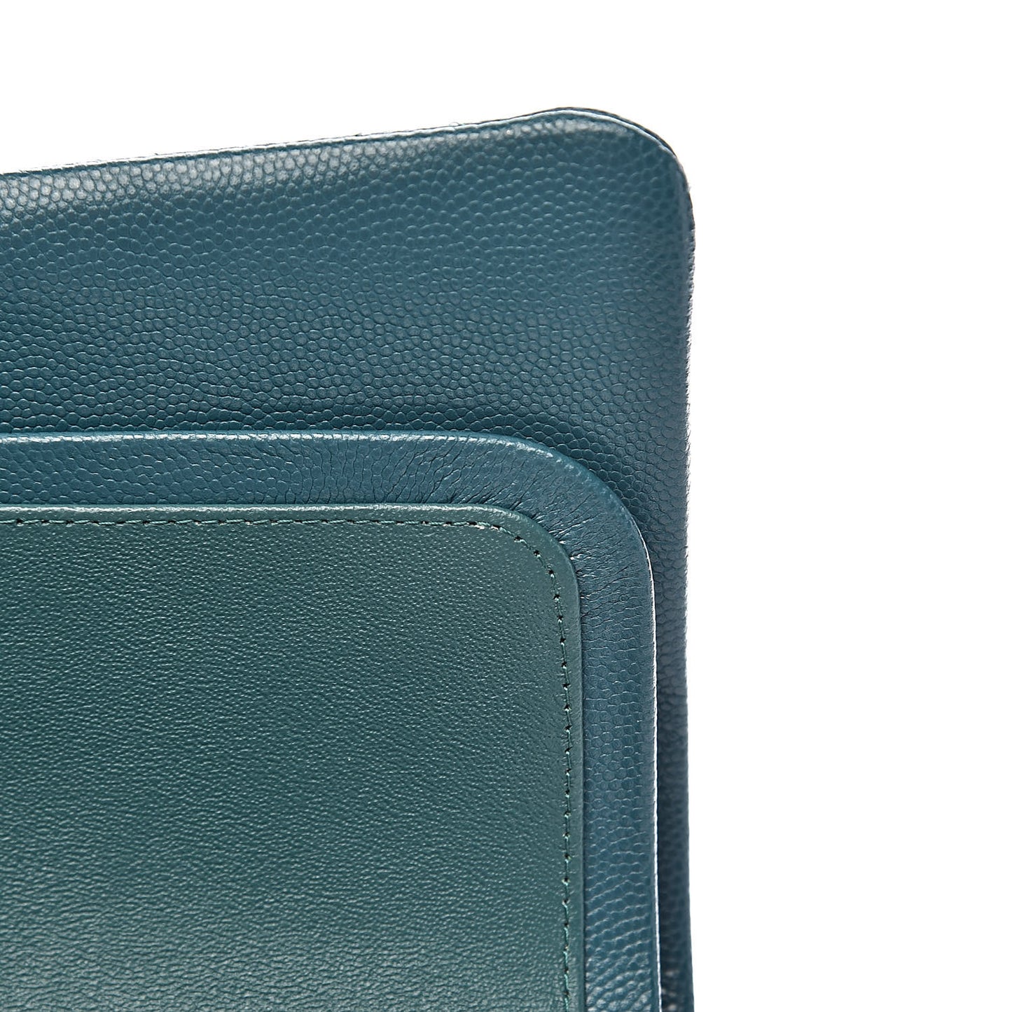 Caviar Quilted Medium Double Flap Dark Green