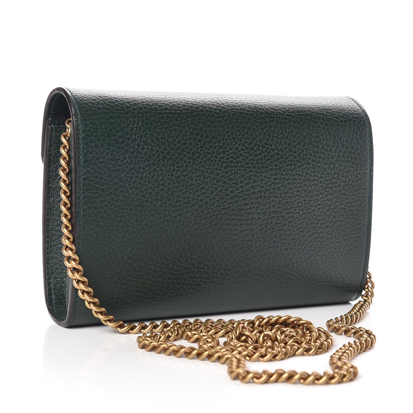 Calfskin Garden Dionysus Chain Wallet Emerald