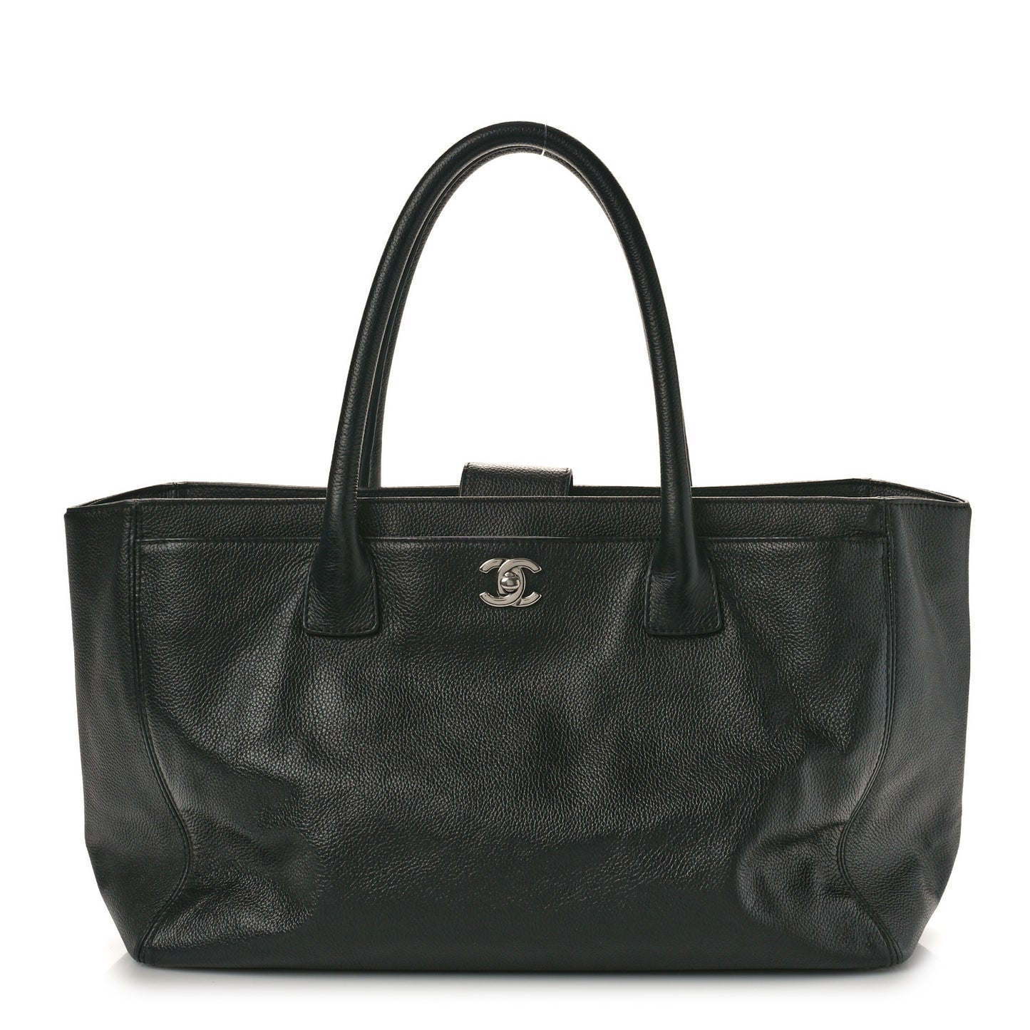 Calfskin Cerf Executive Shopper Tote Black