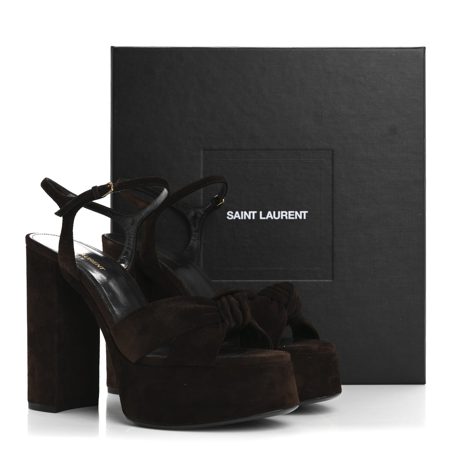 Suede Cachemire Bianca 85 Platform Sandals 41 Coffee