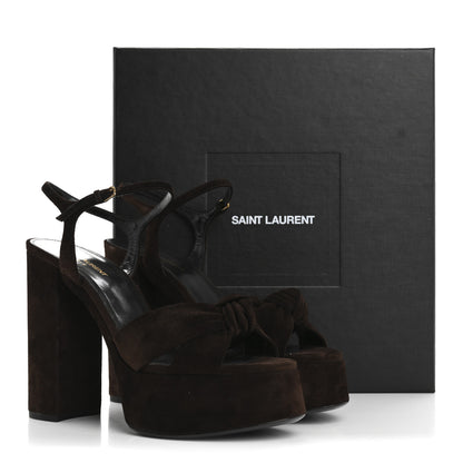 Saint Laurent Suede Cachemire Bianca 85 Platform Sandals 41 Coffee 13 of 13