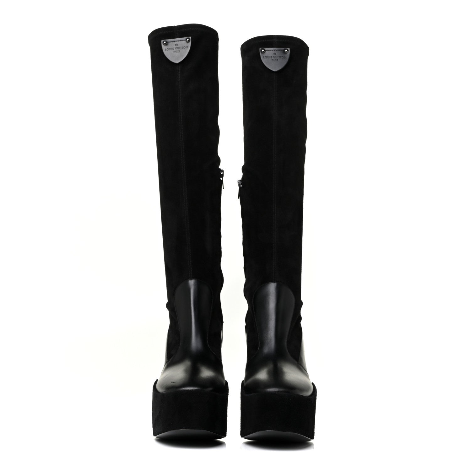 Louis Vuitton Suede Podium Platform High Boots 37 Black 2 of 16