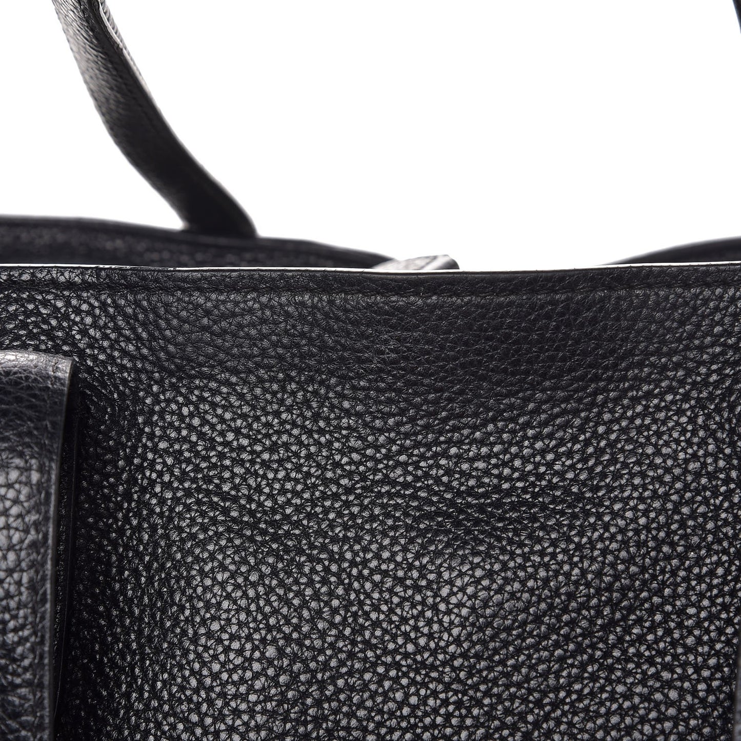 Pebbled Calfskin Large Skull Padlock Zip Around Tote Black