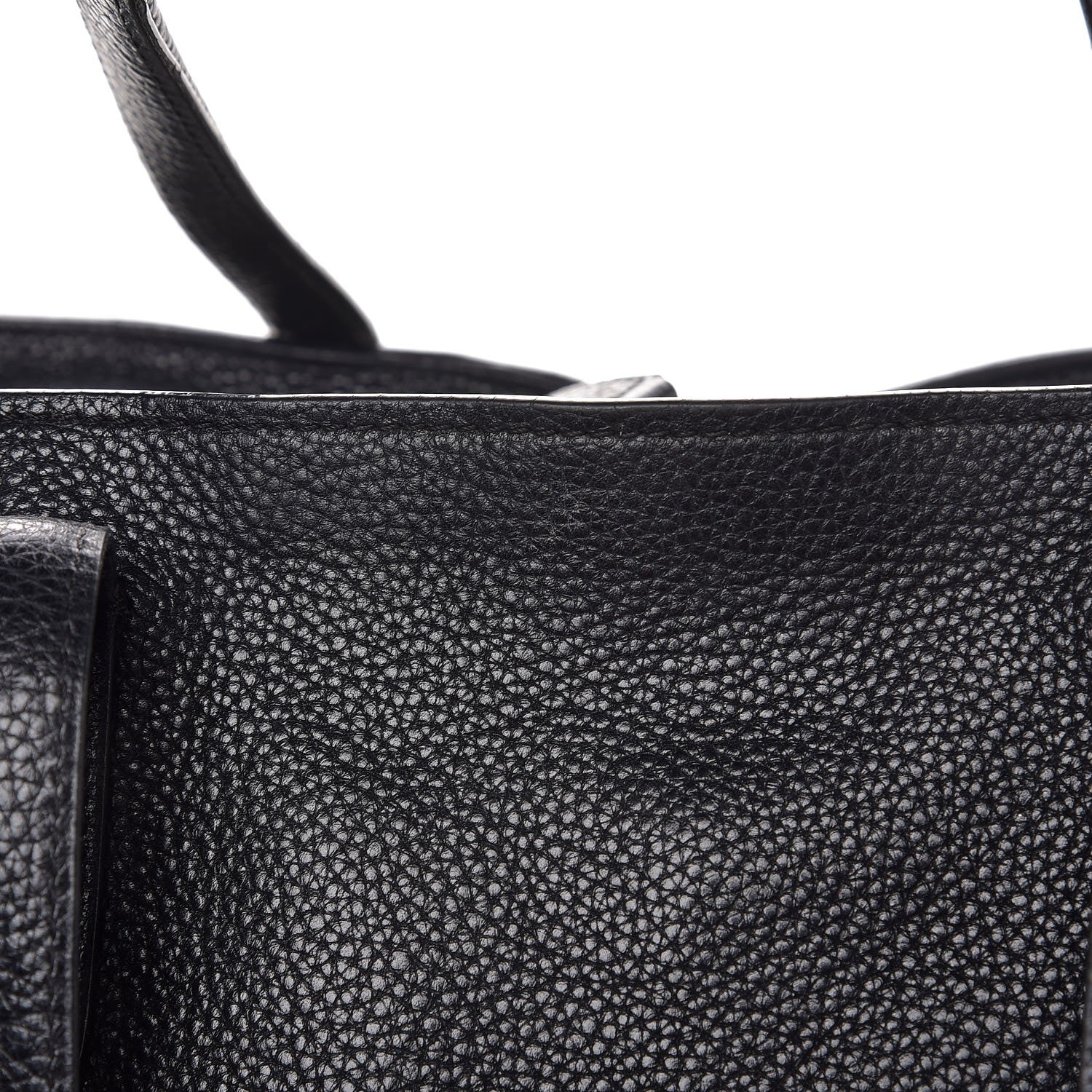 Alexander McQueen Pebbled Calfskin Large Skull Padlock Zip Around Tote Black 14 of 19