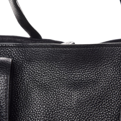 Alexander McQueen Pebbled Calfskin Large Skull Padlock Zip Around Tote Black 14 of 19