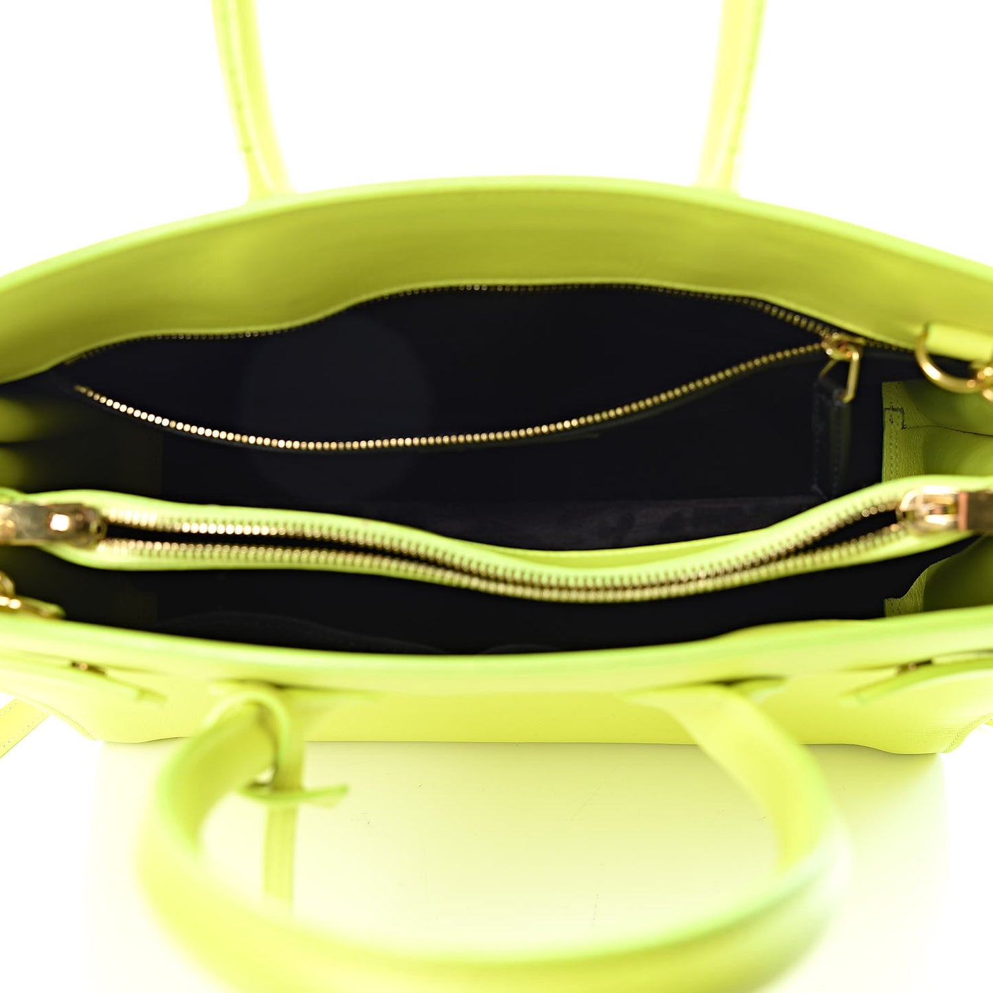 Calfskin Small Sac De Jour Bag Neon Yellow