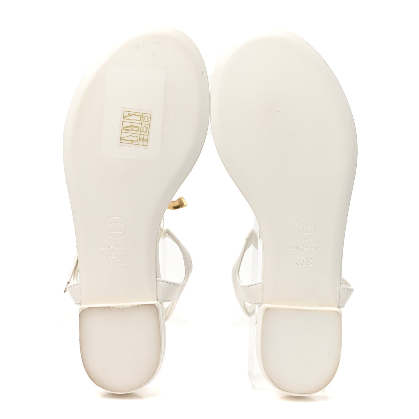Lambskin CC Thong Sandals 37.5 White