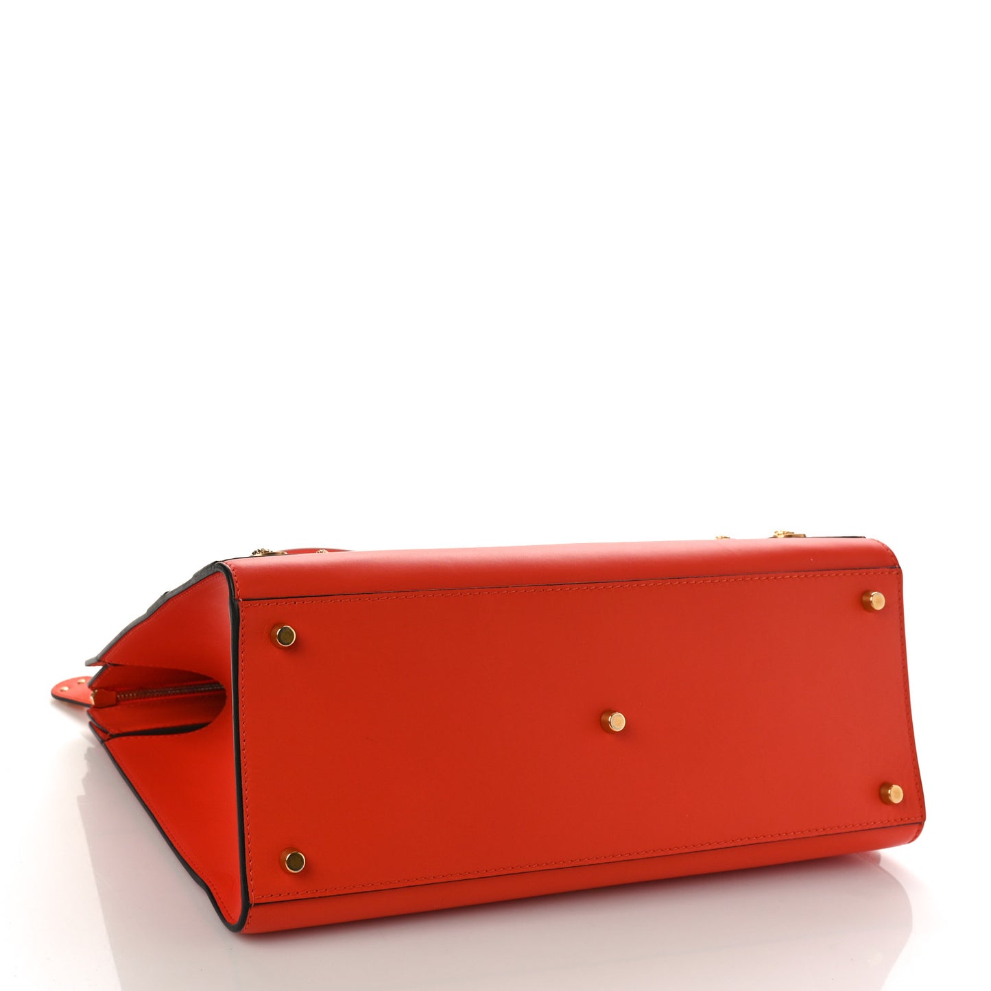 Calfskin Large Medusa Stud Tribute Tote Orange