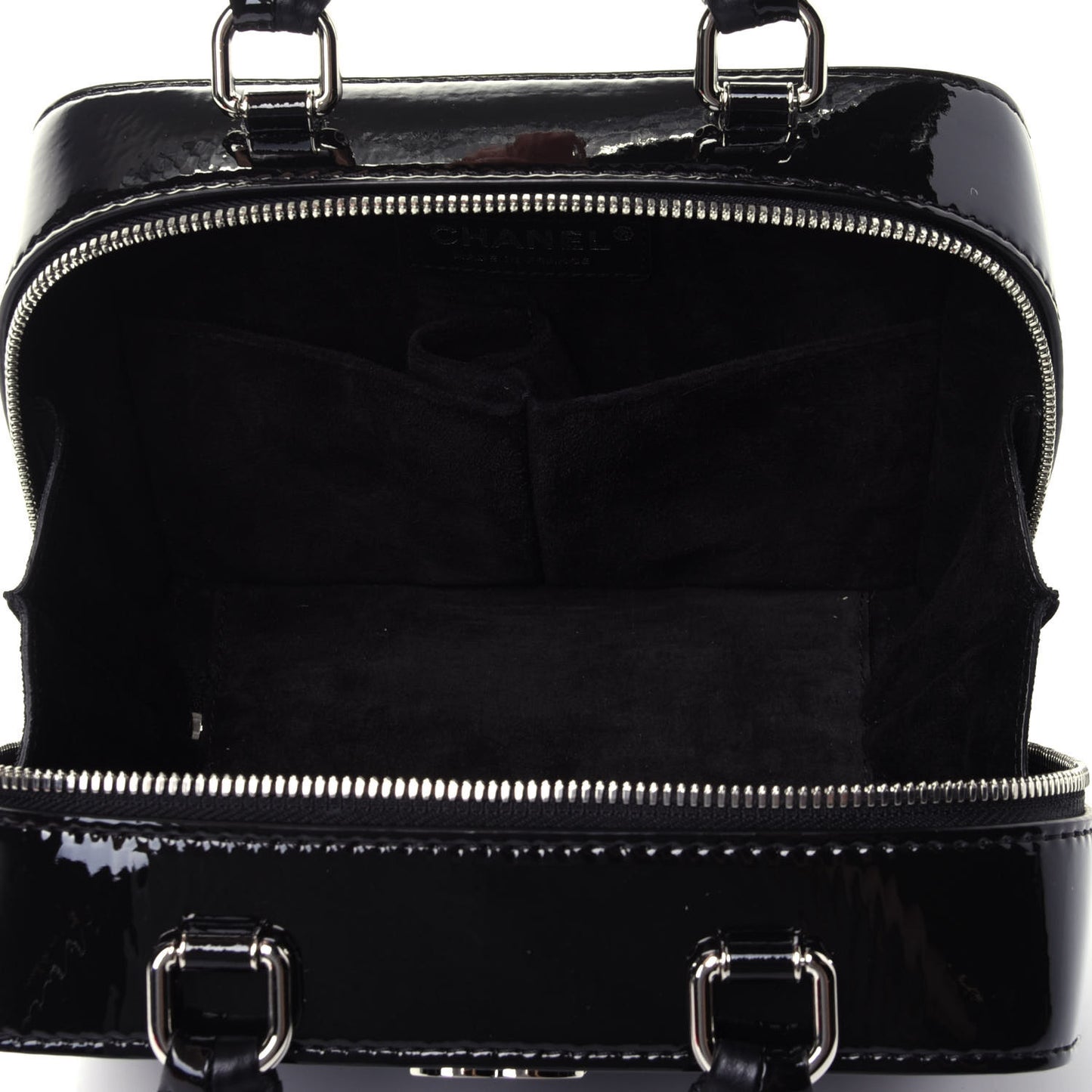 Patent Quilted Travel Kit Vanity Case Black