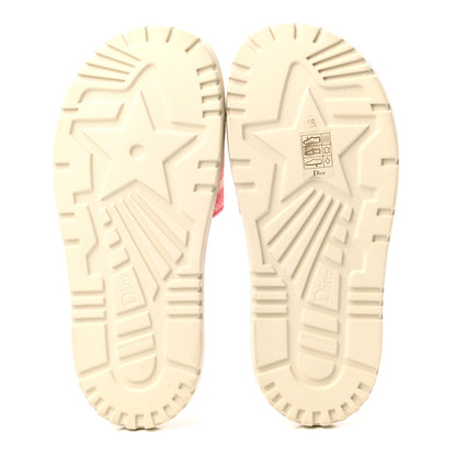 Christian Dior Micro PDP Cotton Houndstooth Embroidered Dway 10mm Slide Sandals 36 Peony 5 of 9
