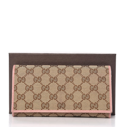 Gucci Monogram Dollar Calfskin Continental Flap Wallet Beige Ebony Soft Pink 8 of 8