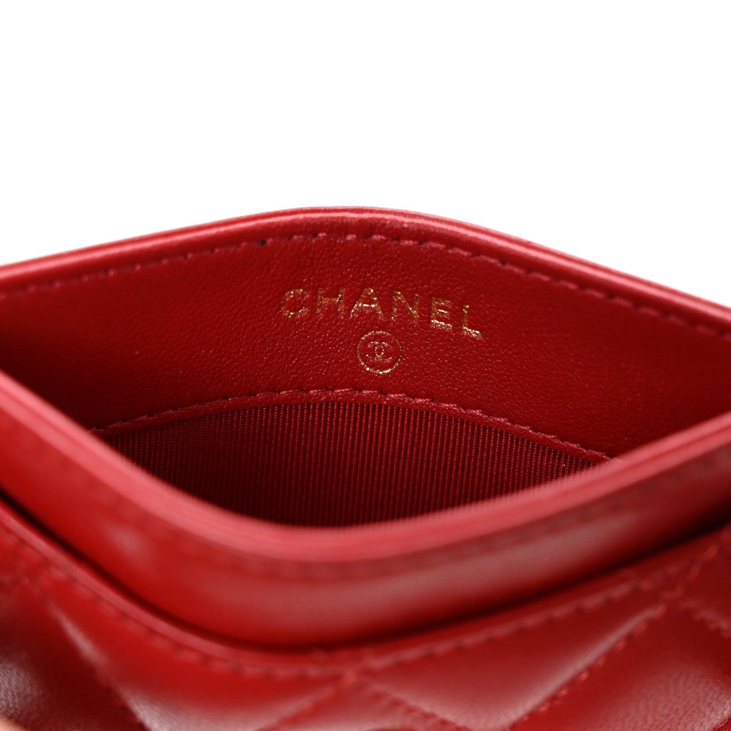 Chanel Lambskin Quilted Card Holder Red 7 of 8